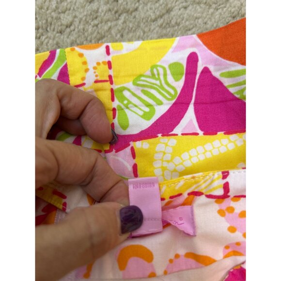 Lilly Pulitzer Women's A-Line Citrus & Sunshine Patchwork Skirt Cotton Pockets 4 - Picture 8 of 11